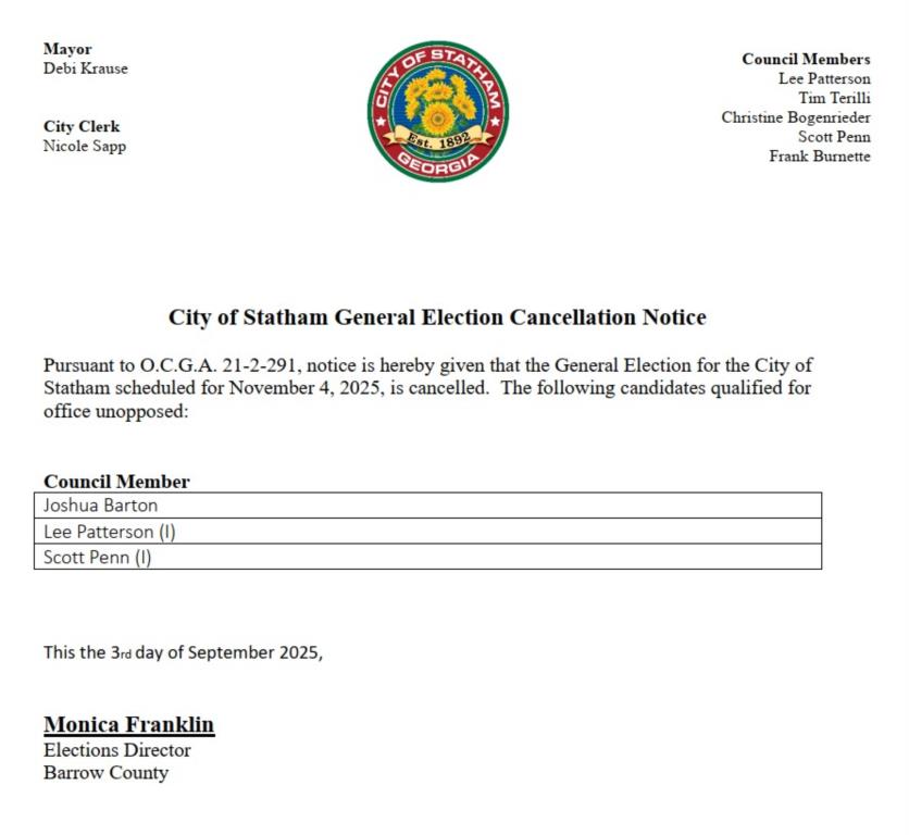 General Election Cancellation Notice